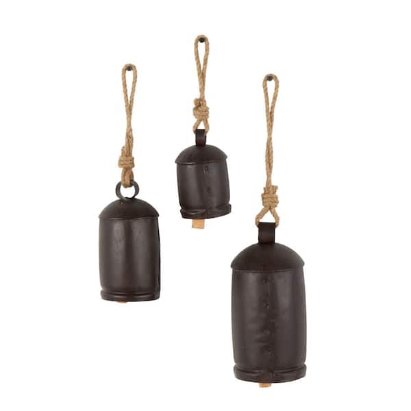 Litton Lane Black Metal Cluster Bell Decorative Cow Bells