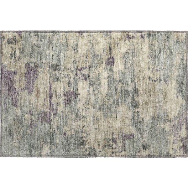 Mayfield Premium Machine Washable Abstract AMF2074 Sage 2 ft. x 3 ft. Accent Rug