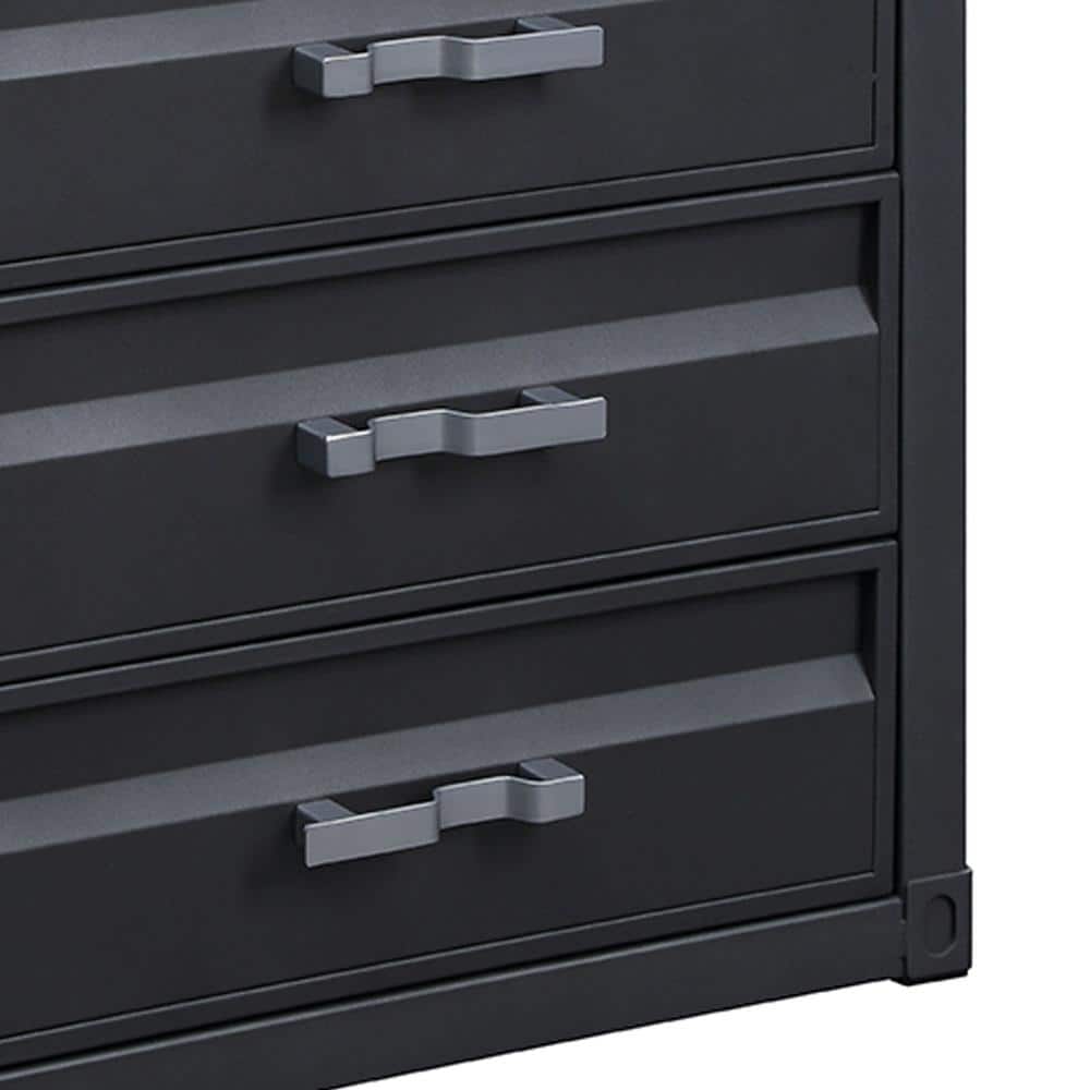 Industrial Gunmetal 4-Drawer Metal Chest