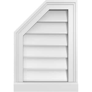 14 in. x 20 in. Octagonal Surface Mount PVC Gable Vent: Decorative with Brickmould Sill Frame