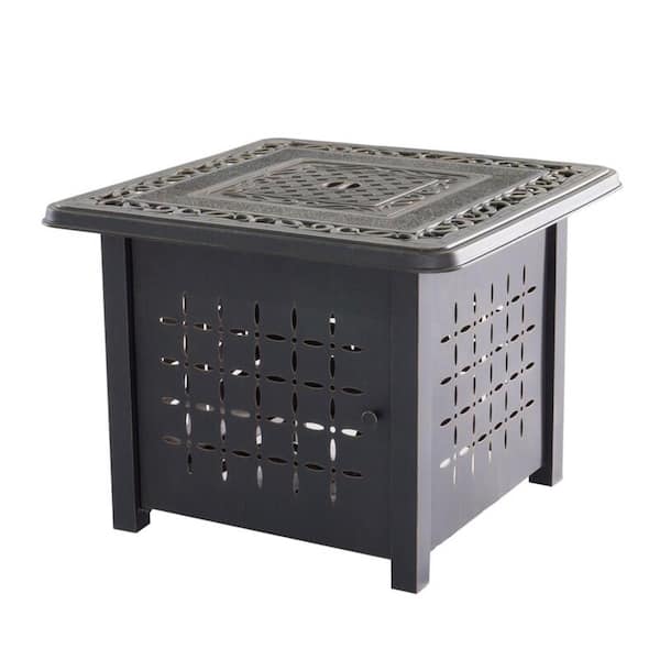 itapo 32 in. x 25 in. Square Aluminium Propane Fire Pit Table