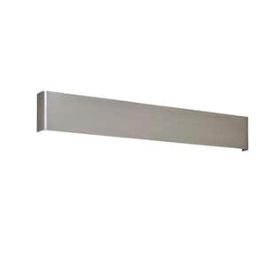 Long Steak 33 in. 2-Light Aluminum LED Wall Sconce with White Acrylic Shades