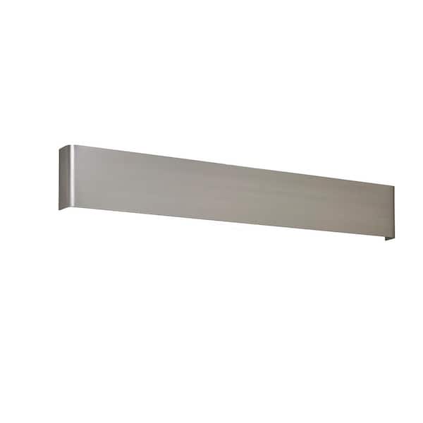 Unbranded Long Steak 33 in. 2-Light Aluminum LED Wall Sconce with White Acrylic Shades