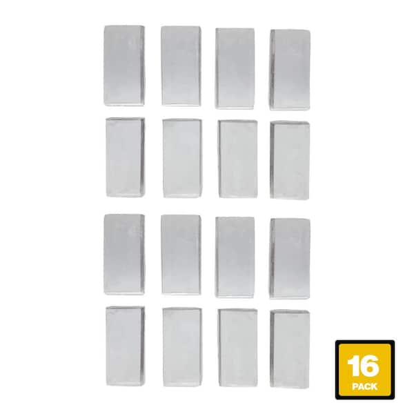 Everbilt 1/2 in. x 1 in. Clear Soft Rubber Like Plastic Self-Adhesive Rectangular Bumper Pads (16-Pack)