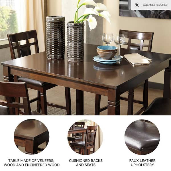 Signature DESIGN BY ASHLEY Bennox 5-Piece Square Brown Wood Top