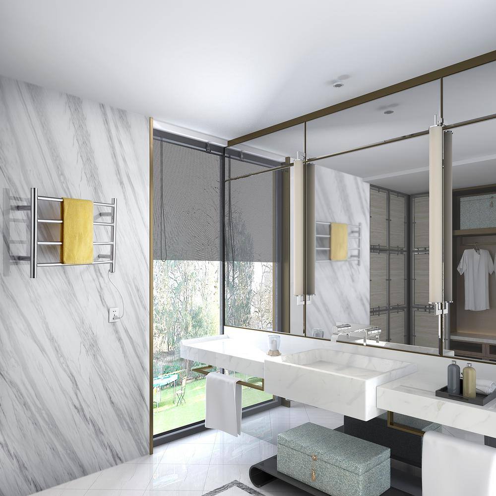 Polished Chrome Stainless Steel Wall Mounted Towel Warmer