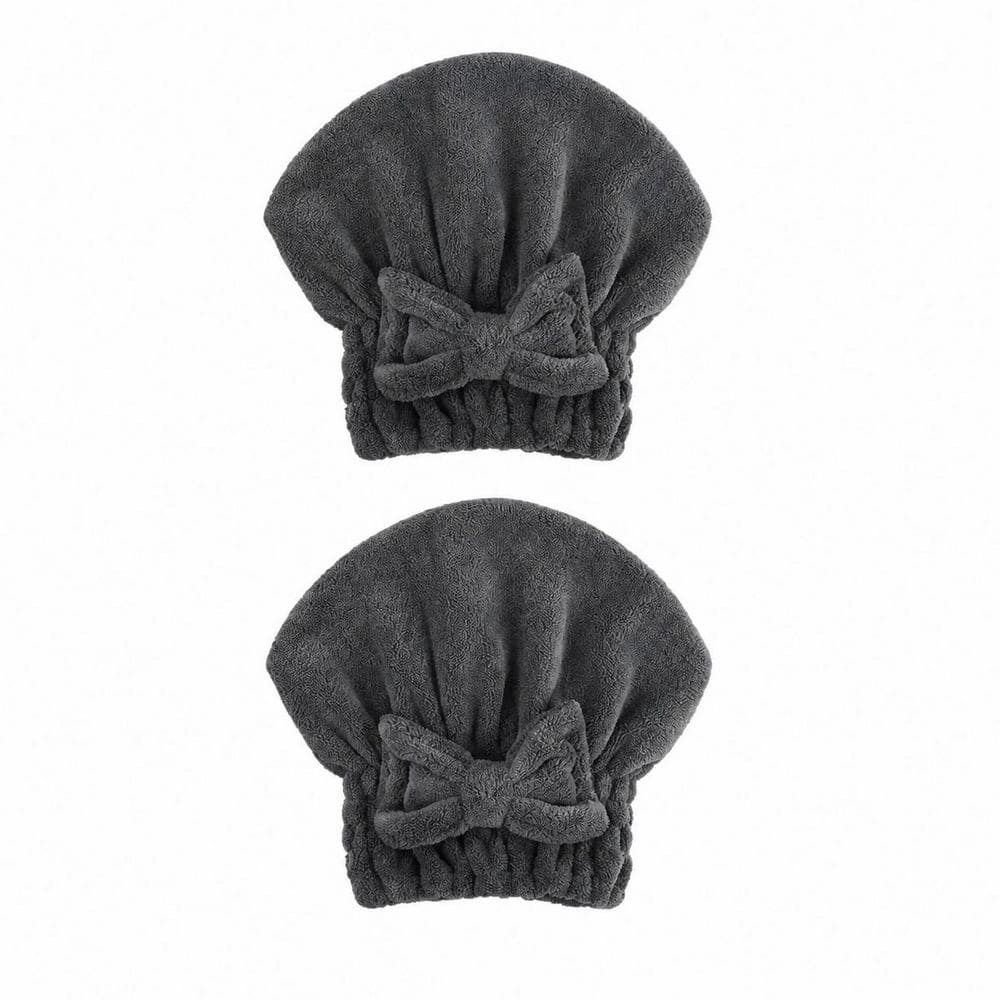 Gray Microfiber Hair Drying Cap Bath Accessory Type Soft Absorbent Quick Dry Hair Turban for Curly Wet Hair 2 Pack price history on PriceWatchPro