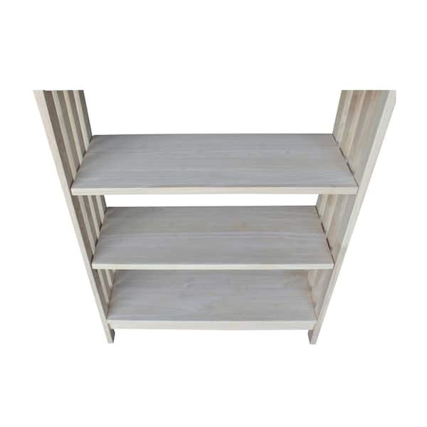 International Concepts 48 in. Unfinished Wood 4-shelf Etagere