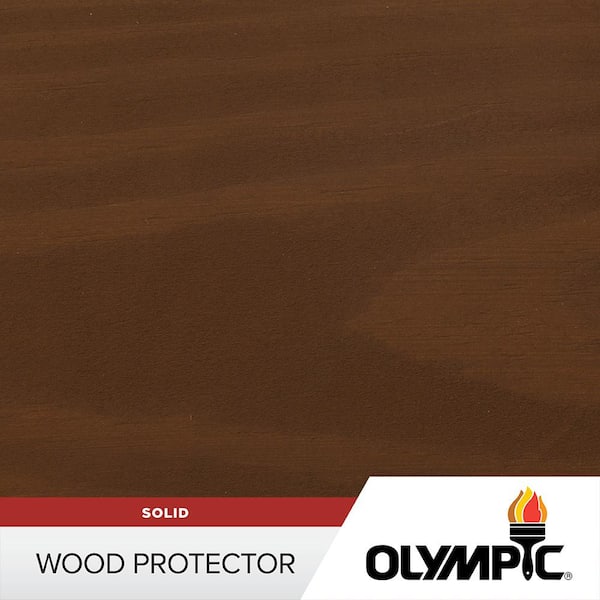 Olympic 1 gal. Chestnut Brown Exterior Solid Wood Protector Stain Plus Sealant in One
