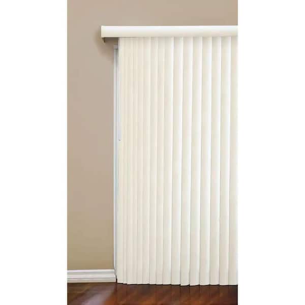 PRIVATE BRAND UNBRANDED True-to-Size Alabaster Cordless Room Darkeing Smooth Vertical Blinds 78 in. W x 84 in. L with 3.5 in. Slats