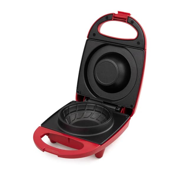 520 W Single Red Waffle Bowl Maker with Recipes Included