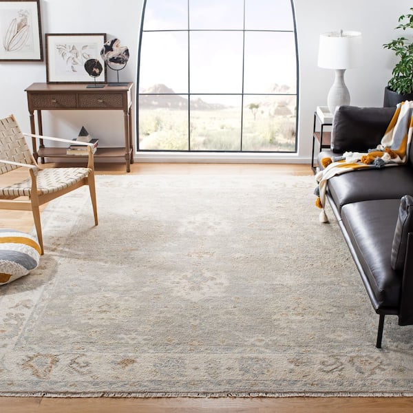 Samarkand 8 ft. x 10 ft. Ivory/Silver Oriental Area Rug
