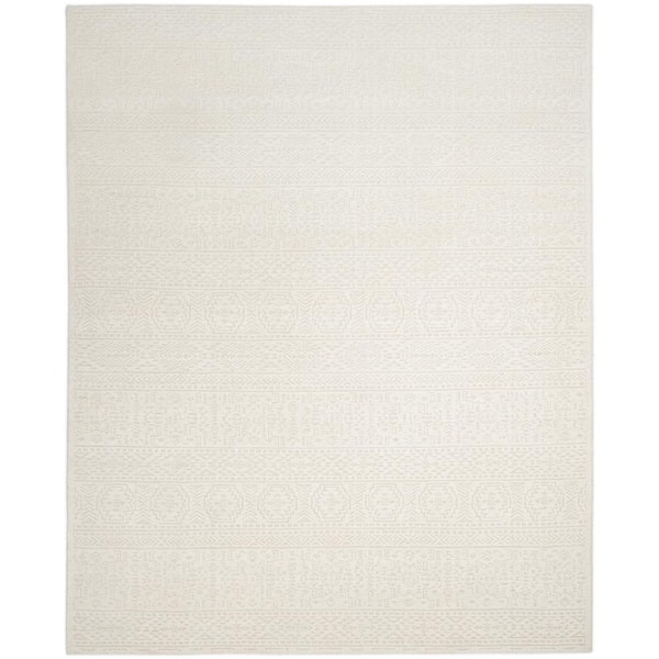 Solid Fallkirk Ivory 3 X 5 Hand Loom Wool Cotton Indoor Area Rug
