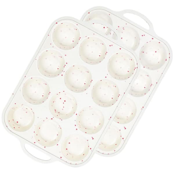 12-Piece Silicone Muffin Pan Set Metal Reinforced Nonstick Cupcake Tray Food Grade for Oven Dishwasher Safe