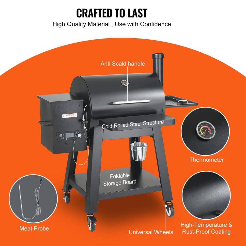 VEVOR 53" Black Heavy Duty Charcoal Grill with Cart