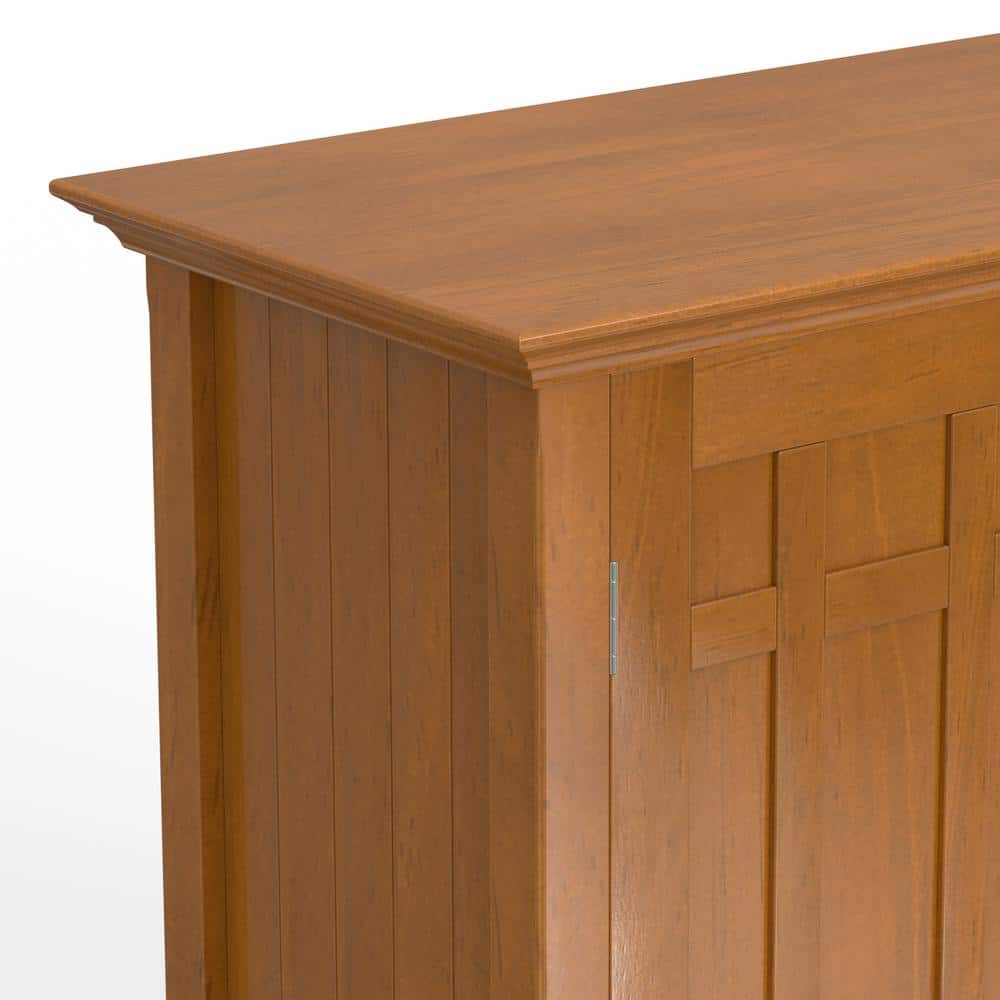 Bedford Light Golden Brown Solid Wood Sideboard Buffet with Wine Rack