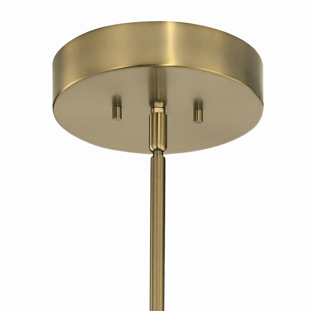 Brushed Brass Mini Outdoor LED Chandelier with Frosted Acrylic Shade