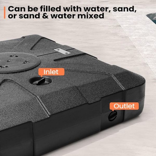 10.5 ft. x 9 ft. Aluminum Rectangular Cantilever Offset 360° Swivel Patio Umbrella in Gray with 260 lbs. Umbrella Base