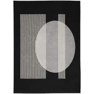 Modern Passion Blk/Grey 4 ft. x 6 ft. Geometric Contemporary Area Rug