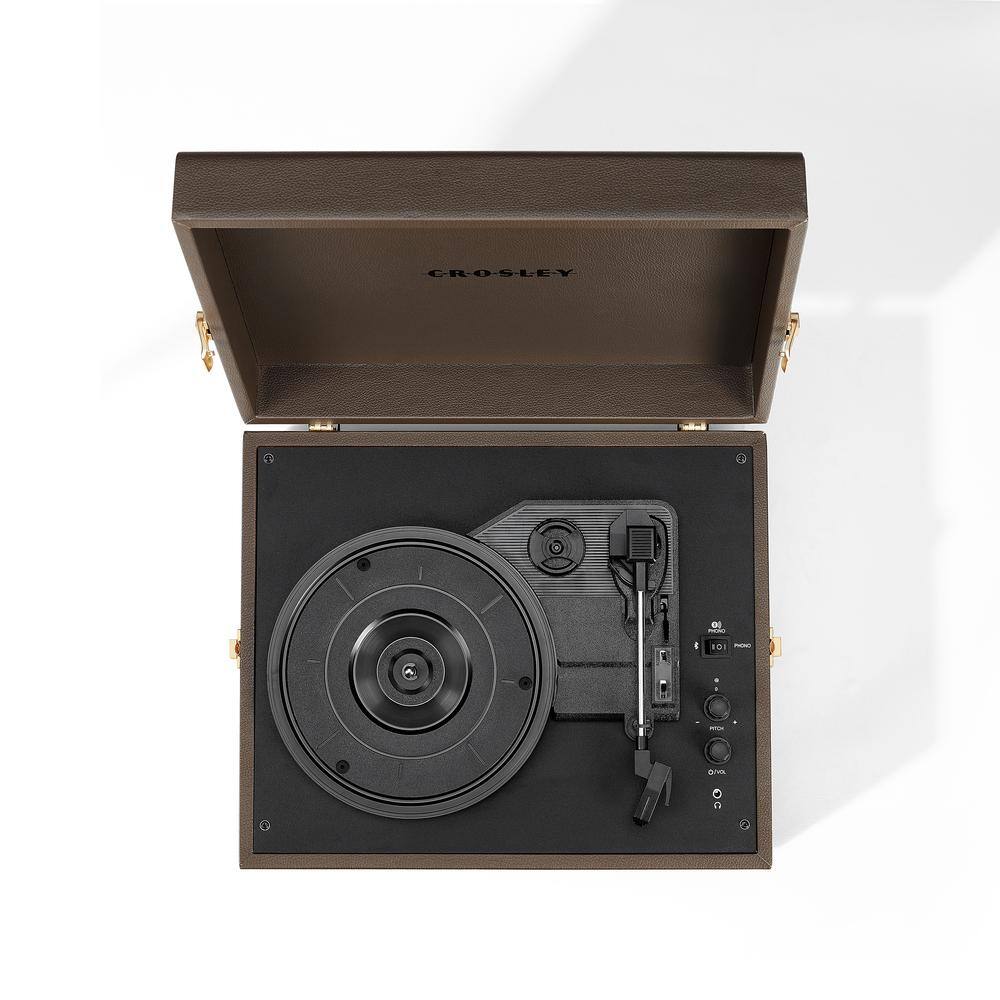 Cocoa Brown Vintage Portable Record Player with Bluetooth
