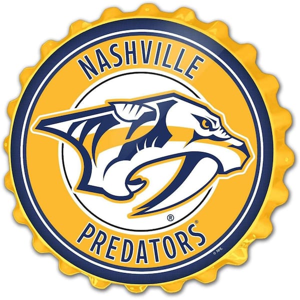 The Fan-Brand 19 in. Nashville Predators Plastic Bottle Cap Decorative Sign