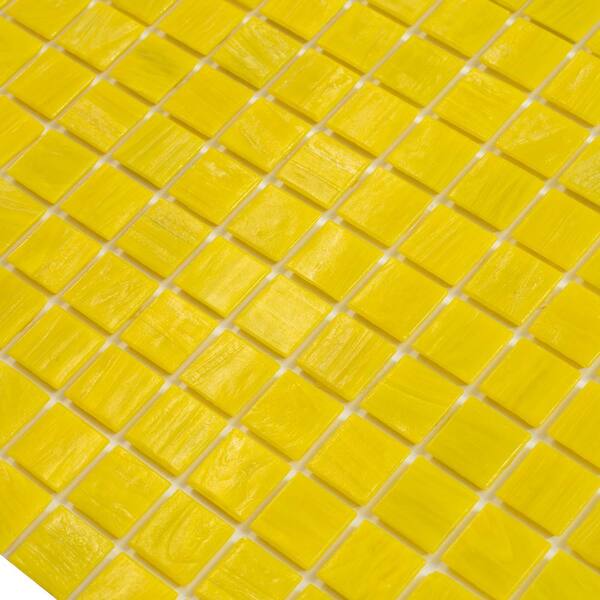 Apollo Tile Celestial Canary Yellow 12-in x 12-in Glossy Glass Uniform Squares Floor and Wall Tile (20-sq. ft/ Carton)