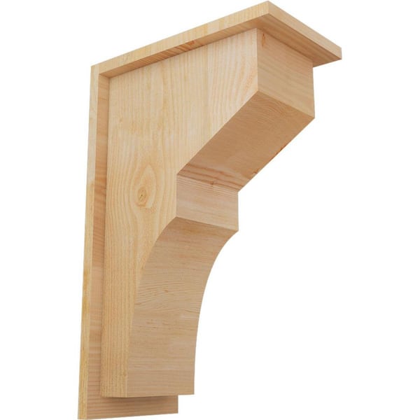 Ekena Millwork 8 in. x 14 in. x 22 in. Monterey Rough Sawn Douglas Fir Corbel with Backplate