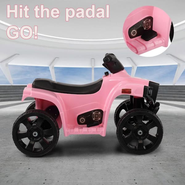 Pink TOBBI 6V Kids Push Ride On Car Gift Toy for Children Boys & Girls Battery Powered Electric Ride On Toys w/Music & Horn 