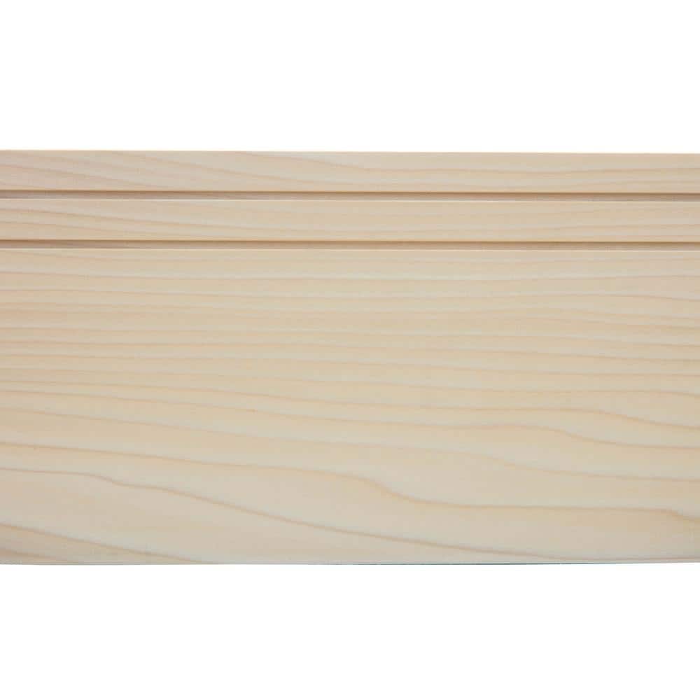 92 in. Unfinished Poplar Wood Baseboard Moulding