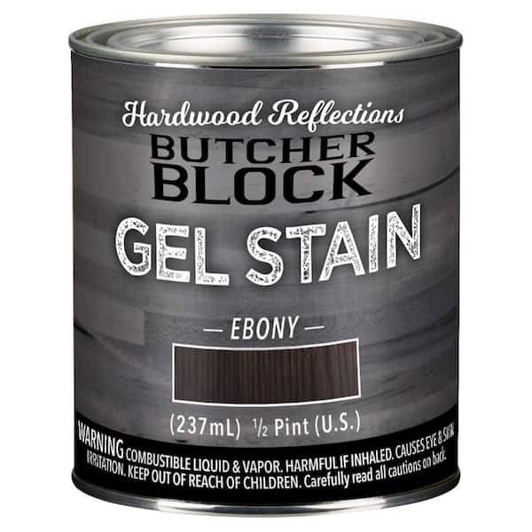 HARDWOOD REFLECTIONS Half Pint Oil-Based Satin Interior Butcher Block Wood Gel Stain in Ebony