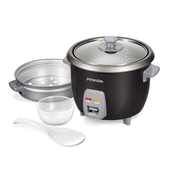 Premium LEVELLA 6-Cup Black Rice Cooker and Rice Steamer with Non-Stick  Cooking Pot PRC0635B - The Home Depot