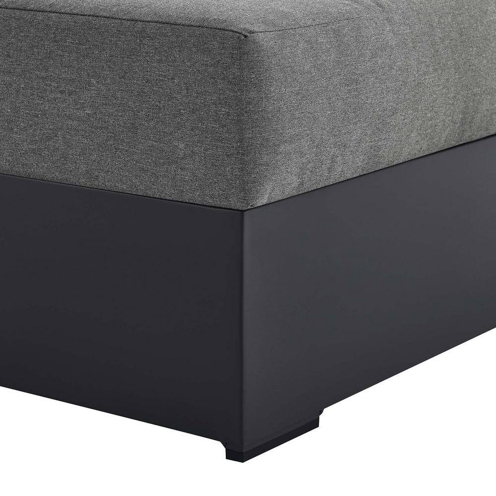 Gray Charcoal Aluminum Outdoor Left Arm Chaise Lounger