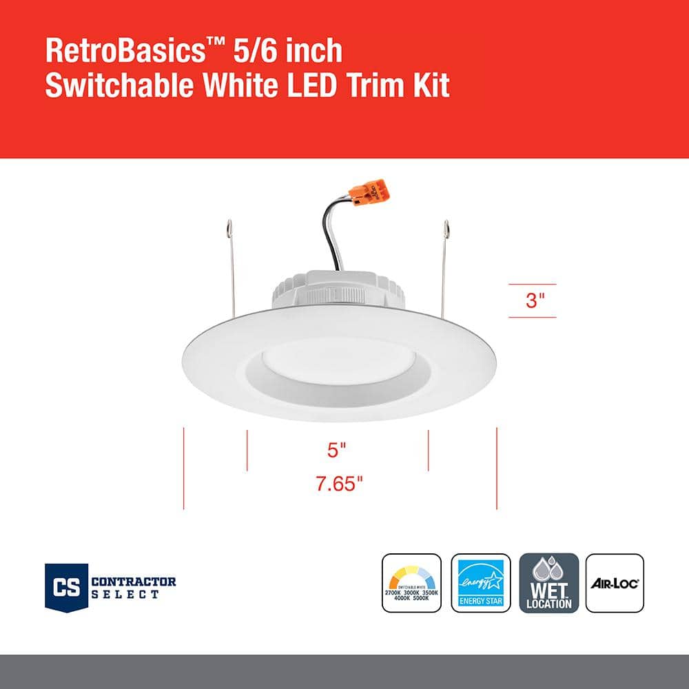 Matte White 6'' LED Recessed Downlight Kit with App Control