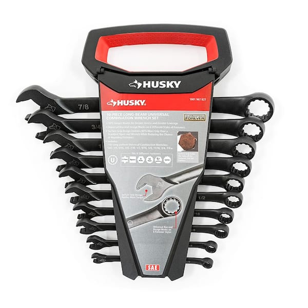 Husky - SAE Long-Pattern Universal Combination Wrench Set (10-Piece)