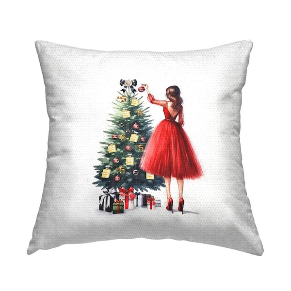 Fashion Tree Ornaments Multi-Color Square Outdoor Throw Pillow