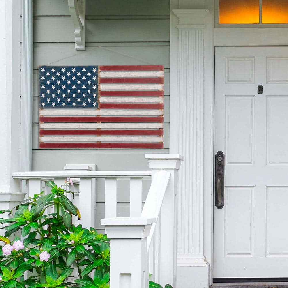Rustic Wooden Patriotic American Flag Wall Decor