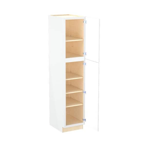 Franklin 18 in. W x 24 in. D x 84 in. H Assembled Plywood Pantry Kitchen Cabinet in Vesper White with Soft Close RH