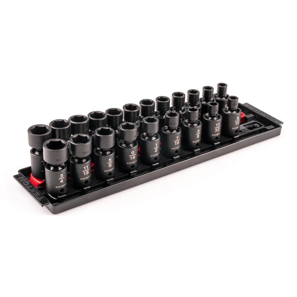3/8 in. Drive 6-Point Universal Joint Impact Socket Set with Rails and Tray, 21-Piece (5/16-3/4 in., 8-19 mm) price history on PriceWatchPro