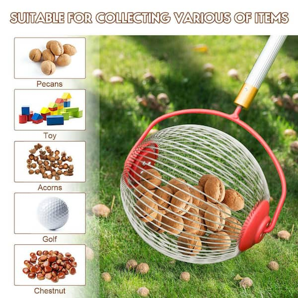 9.5 in. W x 9.5 in. D x 50.5 in. H Rolling Nut Gatherer for Balls Nuts and Other Objects