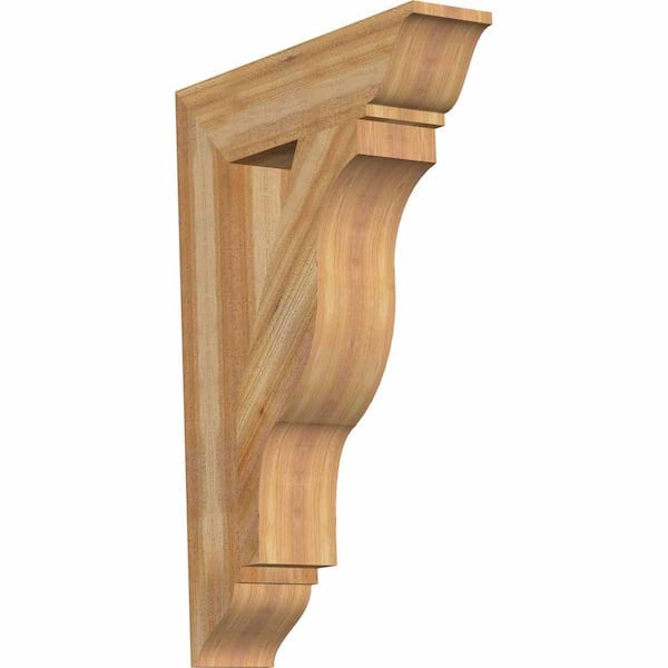 Ekena Millwork 6 in. x 38 in. x 26 in. Western Red Cedar Funston Traditional Rough Sawn Bracket
