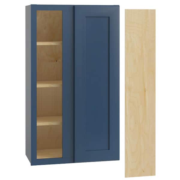 Home Decorators Collection Newport 24 in. W x 12 in. D x 42 in. H Assembled Plywood Blind Wall Kitchen Cabinet in Mythic Blue with Soft Close LH