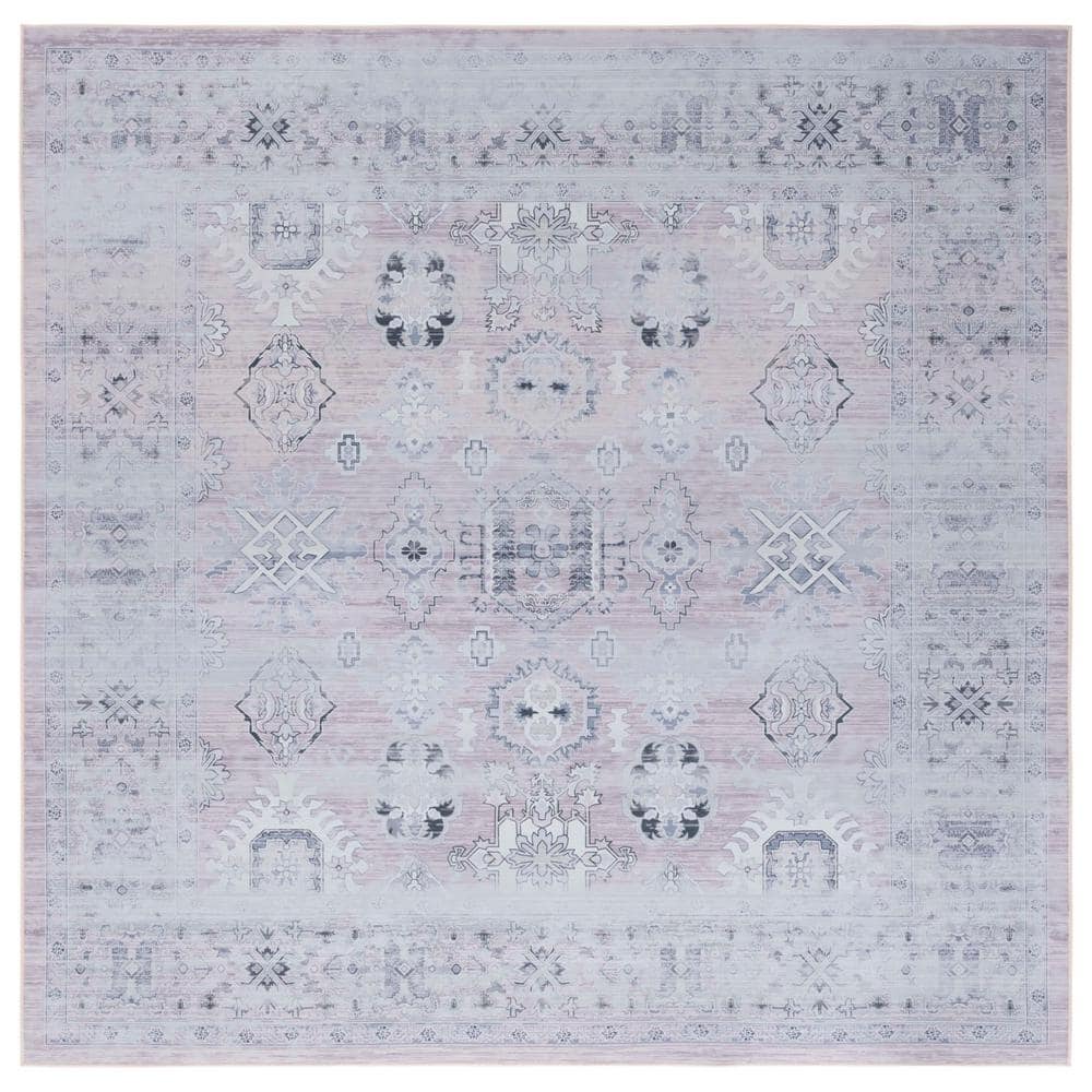 SAFAVIEH Tucson Pink/Beige 6 ft. x 6 ft. Machine Washable Medallion