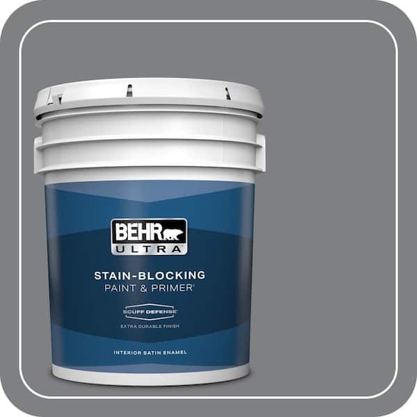 BEHR ULTRA 5 gal. #T12-10 Game Over Extra Durable Satin Enamel Interior Paint & Primer