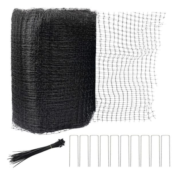 Angel Sar 7 ft. x 100 ft. Black Bird Netting with 50-pieces Cable Ties for Vegetables Plants Fruit Trees