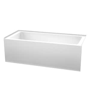 Grayley 66 in. L x 30 in. W Soaking Alcove Bathtub with Right Hand Drain in White with Polished Chrome Trim