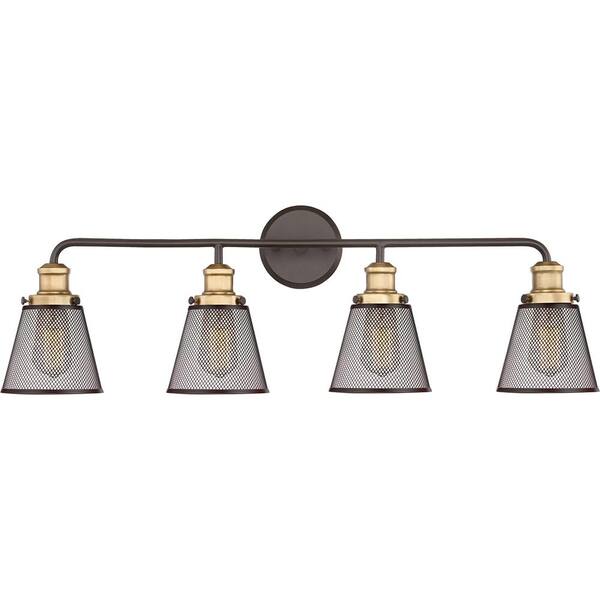 Quoizel Vault 4-Light Western Bronze Vanity Light