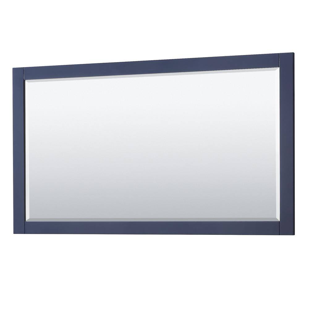 Avery Dark Blue 59" Single Vanity Base with Brushed Gold Accents