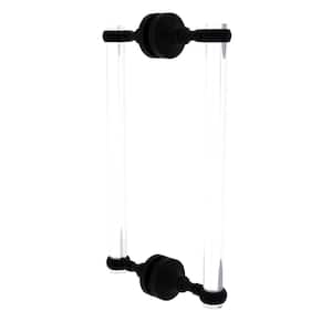 Pacific Grove 12 in. Back to Back Shower Door Pull with Twisted Accents in Matte Black