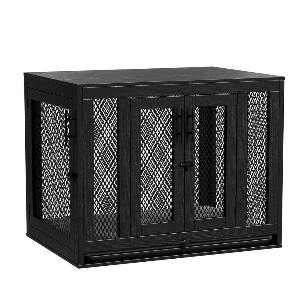 WIAWG Wooden Dog Crate Furniture, Dog Kennel with Cushion, HeavyDuty