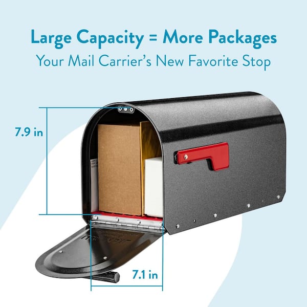 Sequoia Pewter, Large, Steel, Heavy Duty Post Mount Mailbox